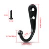 JIUZI Black Wall Mounted Coat Hooks, Rustproof Metal Hooks for