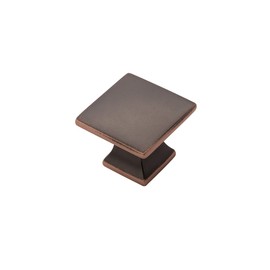 Hickory Hardware Studio Collection Knob 1-1/4 Inch Square Oil-Rubbed Bronze Highlighted Finish
