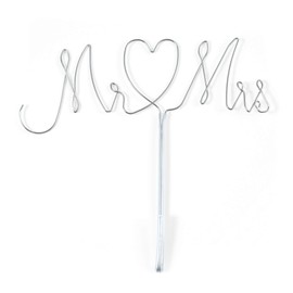 WEDDINGSTAR Mr. & Mrs. Twisted Wire Cake Topper - Silver/Grey - Wedding Occasion - 1 Piece
