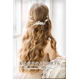 Cocomoa Pearl Hair Pin Hair Ornament, Hair Accessory, Hair Clip, Wedding Headdress, Wedding 5-piece Set, Gift Pouch Included, Professional Hair & Makeup Recommended, (B)