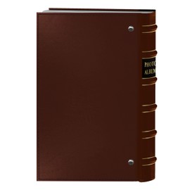 Pioneer Photo 204-Pocket Ring Bound Photo Album for 4 by 6-Inch Prints, Tan Bonded Leather with Gold Accents Cover