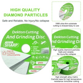 Glass Cutting Disc Pack of 5, Ultra-Thin Diamond Cutting Disc Saw Blade Suitable for 4 Inch Angle Grinder, Diamond Cut Off Wheels for Glass Ceramic Marble Jade Crystal Wine Bottle