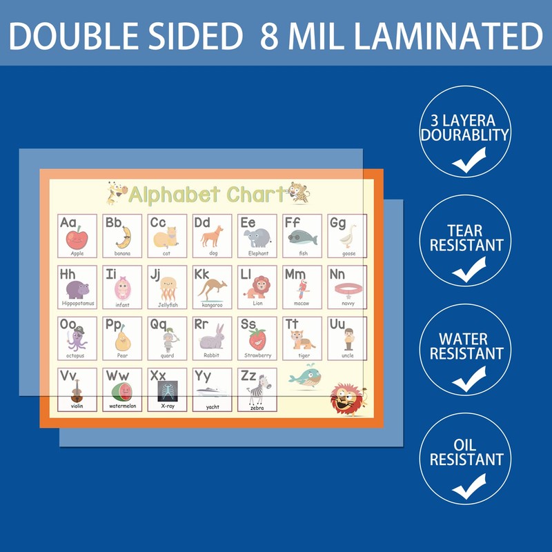 YIYEE 14 Laminating Nursery English Phonics Posters for Classrooms |