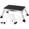 Double Elite 3 Levels Adjustable Folding One Step Stool, Safer