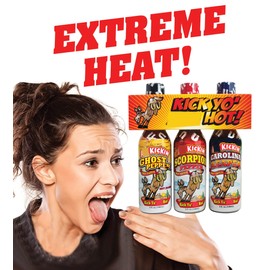 Kick Yo' As Hot Sauce Bottles Gift Set - Ghost Pepper, Scorpion and Carolina Reaper Hot Sauces - Try if you dare! – Perfect Stocking Stuffers or Christmas Gifts for the Hot Sauce Fan