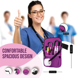 First Lifesaver 4-in-1 Convertible Nurse Fanny Pack with Multi-Compartment and Tape Holder For Nurses, Nursing Students, Purple, Regular, 4-in-1 Convertible Nurse Fanny Pack