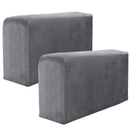 CECOMBINE 2Pcs Armrest Chair Covers, Stretch Fabric Armchair Couch Armrest Anti-Slip Chair Covers, Thickening Sofa Chair Arm Caps for Chair, Furniture Protector, Couches Recliner (Dark grey)
