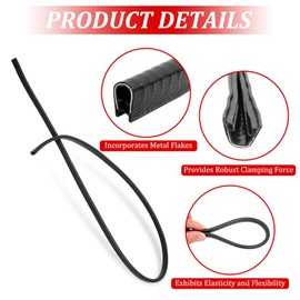 Full Brim Hard Hat Guard Helmet Protection Edge Trim 36.6in Length,Black(Hard Hat Not Including) (Black)