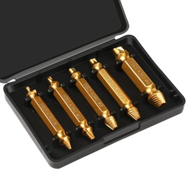 Oumuik Screw Extractor Set, 5 Pieces with High-Speed Steels, Made of HSS 4341, (Gold)