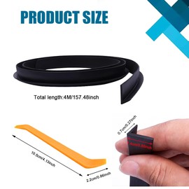 Tecledsn 4M/13.1FT Car Door Rubber Seal Strip, Universal Auto Window Weather Stripping Seal, V Shape Car Window Seal Strip with Easy Installation and Noise Reduction