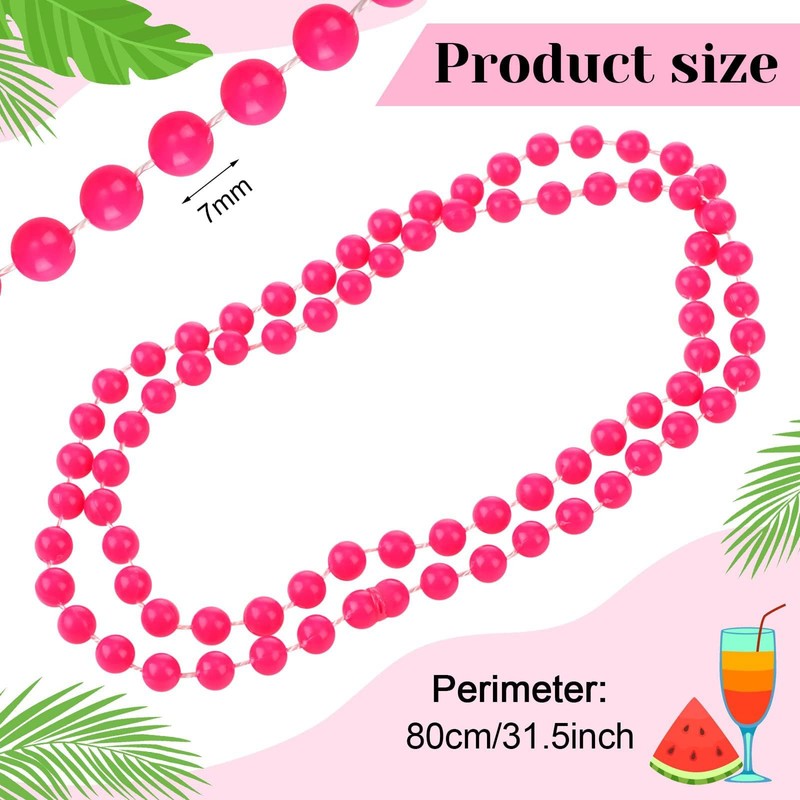 OHEETU 8Pcs 80s Neno Beaded Necklace Bracelet Sets Colorful Plastic