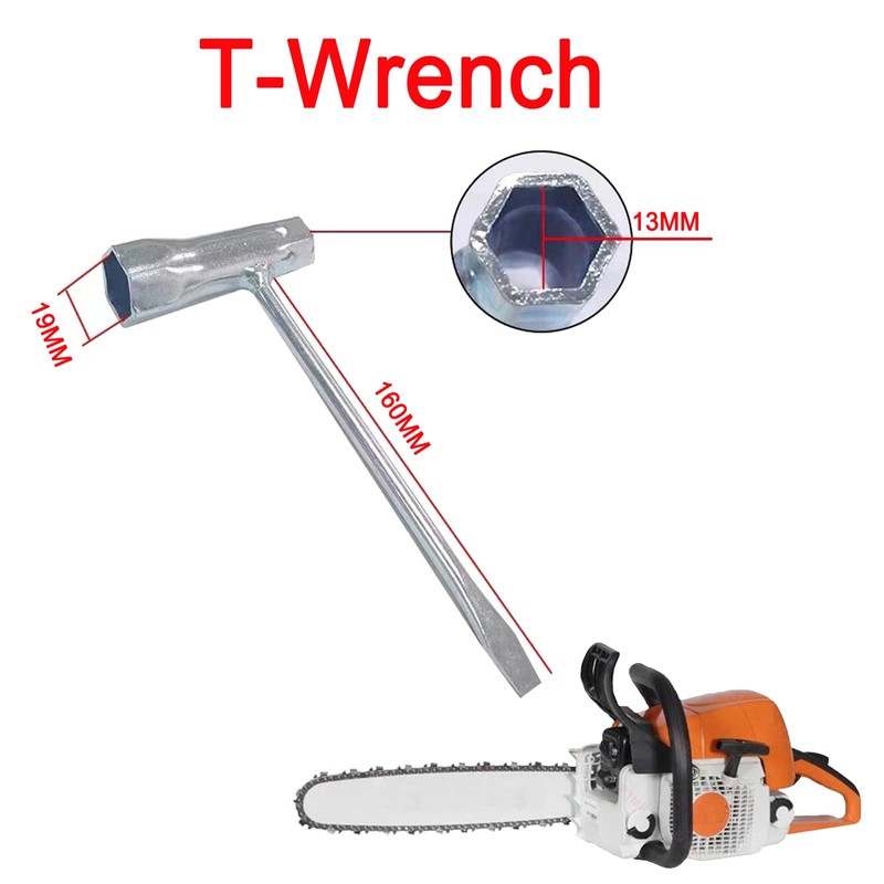 Chainsaw T-Wrench 19mm x 13mm (3/4" x 1/2") And T-Handle