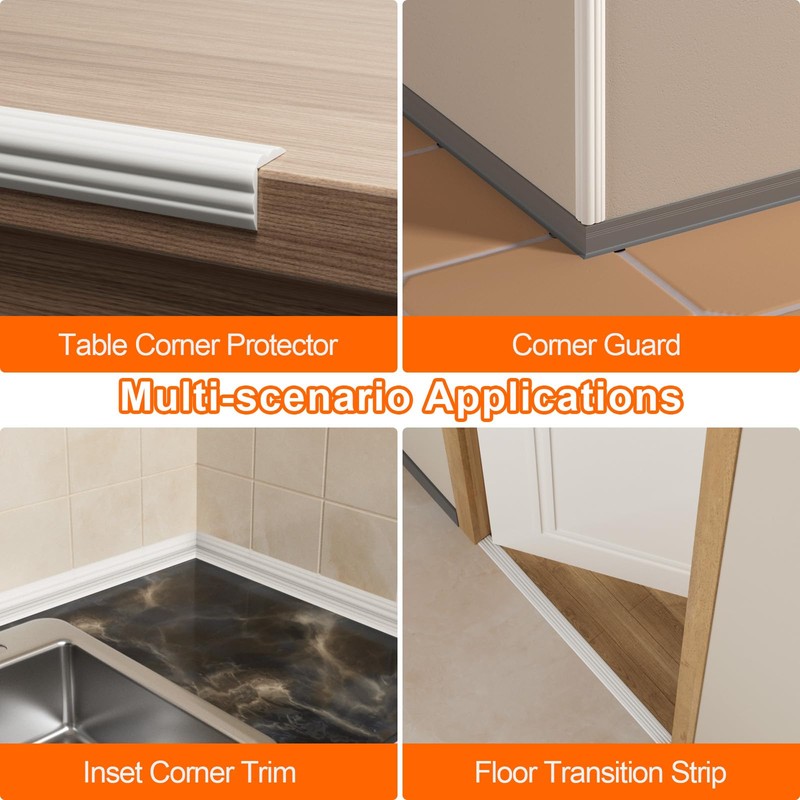 Elvone Wall Corner Protector Molding Trim, 1.6 in x 20