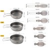 Aomiun Camping Utensil Set 3 Bowls Spoon Fork Combo Titanium