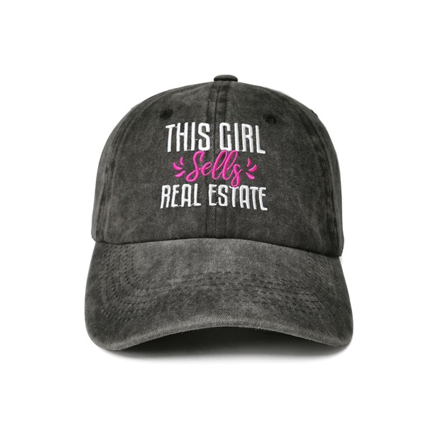 Enodtter This Girl Sells Real Estate Hat, Realtor Gifts Embroidered