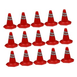 ORFOFE 15pcs Plastic Traffic Cones DIY Roadblock Teaching for Educational Development and Dollhouse Decoration Lightweight Portable Safety Cones for Home Play