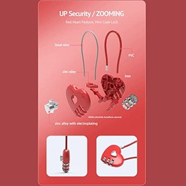 Love Password Lock - Candado de cuerda de alambre para viaje, 3 dígitos, candado reiniciable, combinación de corazón, parejas, regalo de mochila, cerraduras combinadas, gabinete pequeño para el hogar