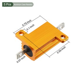 YOKIVE Pack of 5 Aluminium Housing Resistor Office LED Converter Replacement Wire Wound Resistor Great for Daily Use (Gold 10W 33 Ohm)