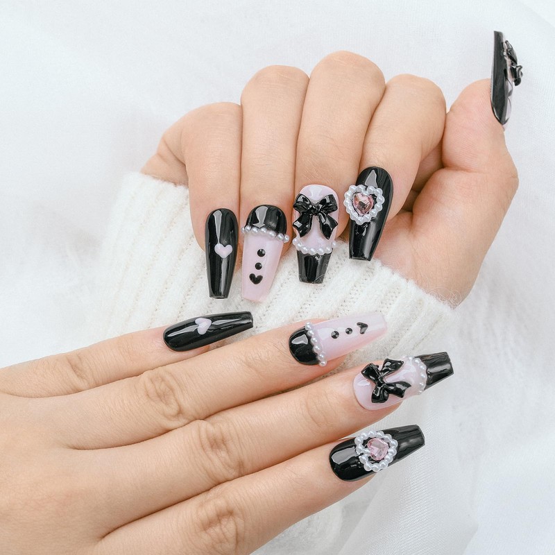 Sethaxy Handmade Nail Tip, Very Long, Mine-based False False Nails,