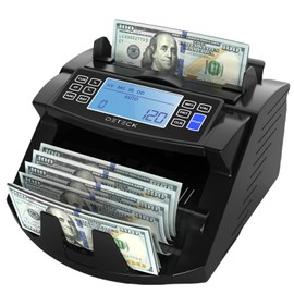 DETECK USA Money Counter Machine with Value Count - DT200 Large 4” LCD Display Cash Counter Machine, Add and Batch Modes, UV/MG/IR Counterfeit Detection Bill Counter, 1300 Bills/Min - Print Option
