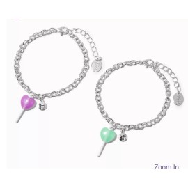 Claire’s Glow In The Dark BFF candy charm bracelet lollipop jewelry Set