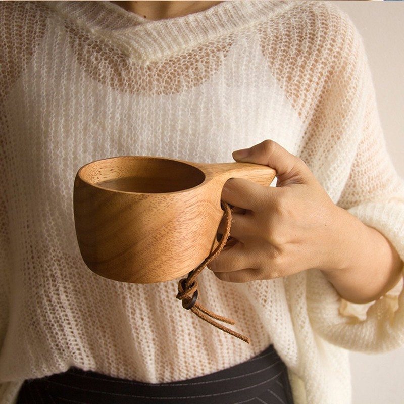 Kitchnexus Nordic Style Handmade Kuksa Wooden Cup for Camping and