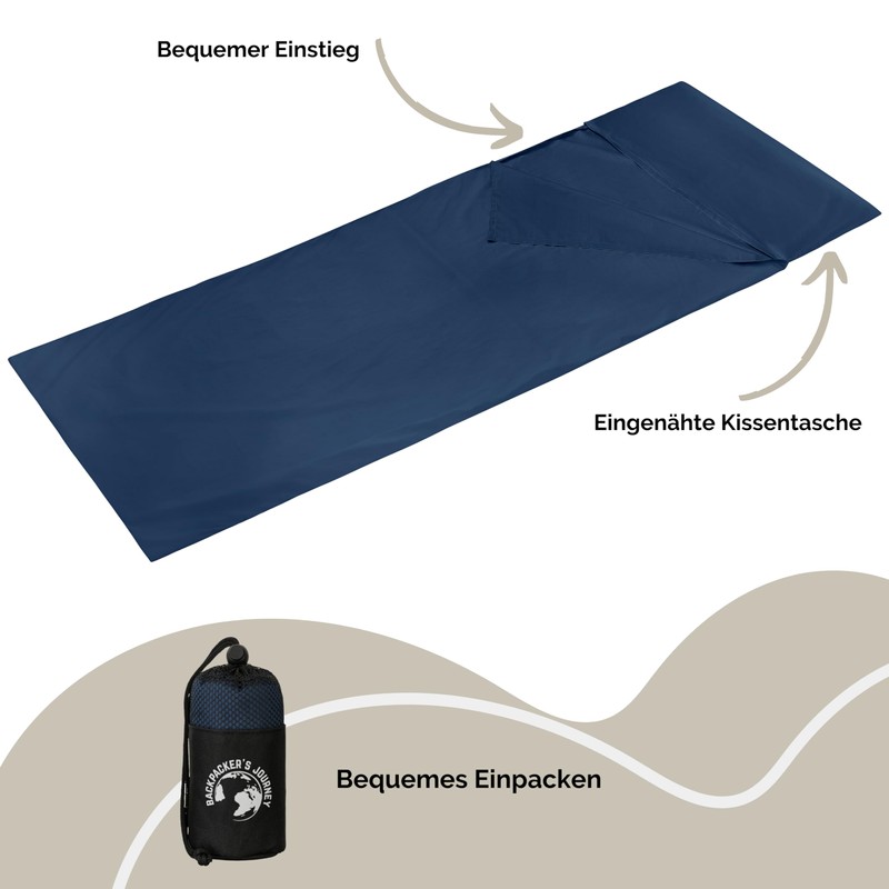 Backpacker's Journey Sleeping Bag Ultralight (Only 225 g) 100% Cotton