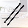 FELTECHELECTR 2pcs Tension Rod No-Drill Extendable Shower Curtain Pole Black