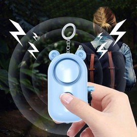 LW Bear Personal Safety Alarm Keychain - Emergency Siren for Kids & Women E-Bear Alarm Blue 2ea