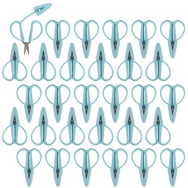 JubileeYarn Tiny Traveler Scissors - Portable Mini Airplane Snips - Aqua Haze - 30 Pairs