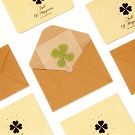 ANH3KT Real Four Leaf Clover Bookmark, Elegant 4 Leaf Clover Charm, Ideal 4 Leaf Clover Gifts for Book Lovers, Genuine Four Leaf Clover Preserved in Laminated Bookmark