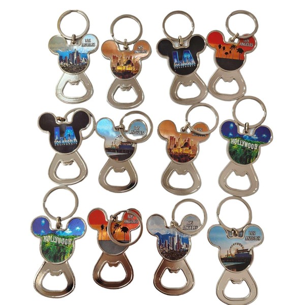 CLGIFT Set of 12 Los Angeles Souvenir Keychain, I Heart