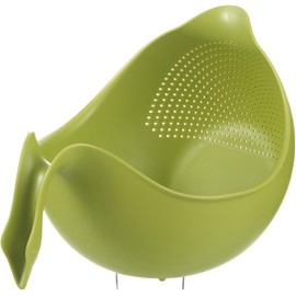 Multifunctional Plastic Drainer Basket Household Kitchen Utensils Strainer Basket with Funnel for Washing Vegetables and Fruits Food Drainer Basket (Green)