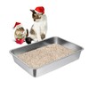 LIHONG Stainless Steel Cat Litter Box,Small Metal Litter Box for