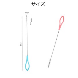 BRIIKPP Straw Brushes Stainless Steel Extra Fine Nylon Feeding Bottle Crevice Brush Flexible Reusable Pink, Blue (Set of 10)
