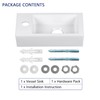 Small Bathroom Sink DeerValley, 15"x7" Mini Rectangle Wall Mount Vessel