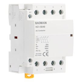Baomain 4-Pole 4NO Contactor with 110volt AC Coil 50A Normal Close Universal Circuit Control 35mm DIN Rail Mount HC1-50/40