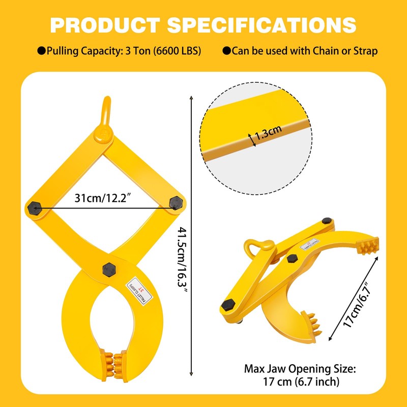 kuailebuy Pallet Puller,3T/6600 LBS Capacity Pallet Jack Puller,Heavy Duty Single
