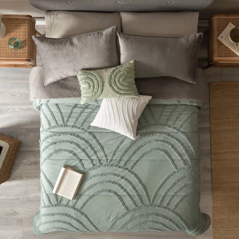 Vianney Cobertor King Size Xl Austral Verde Con Borrega Vianney