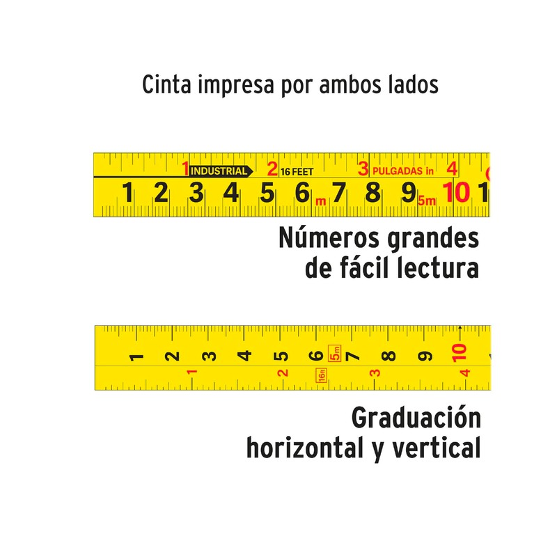 Truper FA-5M, Flexómetro Auto-Lock contra impactos 5 m cinta 19