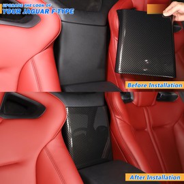 Car Central Control Armrest Box Protective Cover for Jaguar F-Type 2013-2024 Interior Console Storage Box Protector,Armrest Decorative Accessories (Armrest Box Rear Decorative Cover-Carbon Fiber)