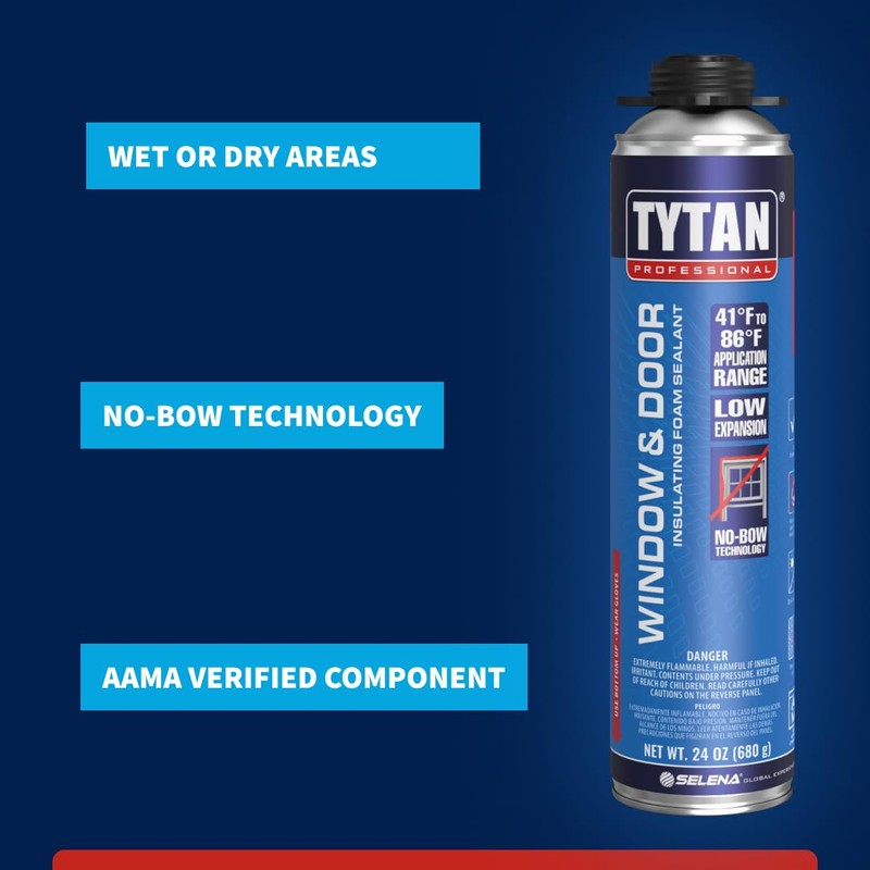 Window & Door Insulating Foam Sealant with No-Bow Technology, High