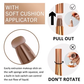 Prreal Contour Beauty Wand, Liquid Face Concealer Pen, Smooth Creamy Matte Finish Liquid Contour Stick with Soft Cushion Applicator, Waterproof Blendable Body Face Contouring Makeup, 0.53oz (#01)