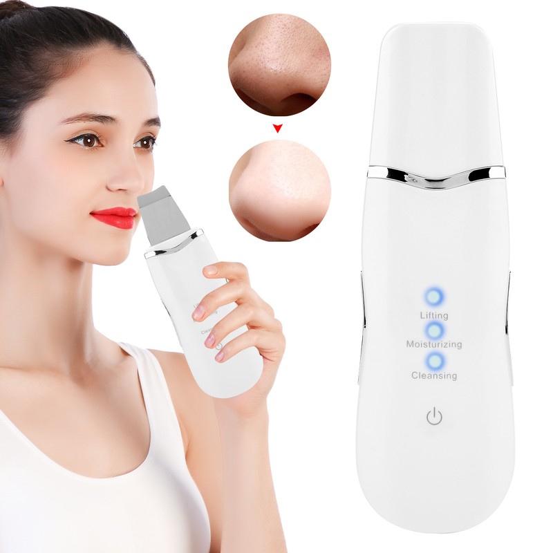 Rechargeable Ultrasonic Skin Scrubber Blackhead Removal Face Pore Cleaner Machine