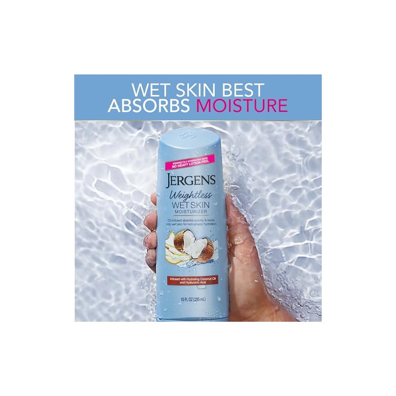 Jergens Wet Skin Moisturizer, Coconut Oil, 10 Ounce