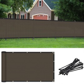 Coarbor Privacy Fence Screen Privacy Fence with Grommets Brown Heavy Duty Outdoor Fence Cover 150 GSM for Garden Outdoor Backyard Chain Link Fence 4'x20'