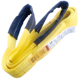 3" x 6' Polyester Lifting Sling Tow Strap Flat Eye & Eye 2PLY Vertical 8600 LBS Basket 17200 LBS Choker 6900 LBS