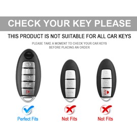 MILD EAST 5 Button Key Fob Cover for Altima Armada Maxima Murano Pathfinder Rogue Infiniti, Soft TPU Key Case Shell with Leather Keychain Full Key Protector, Red