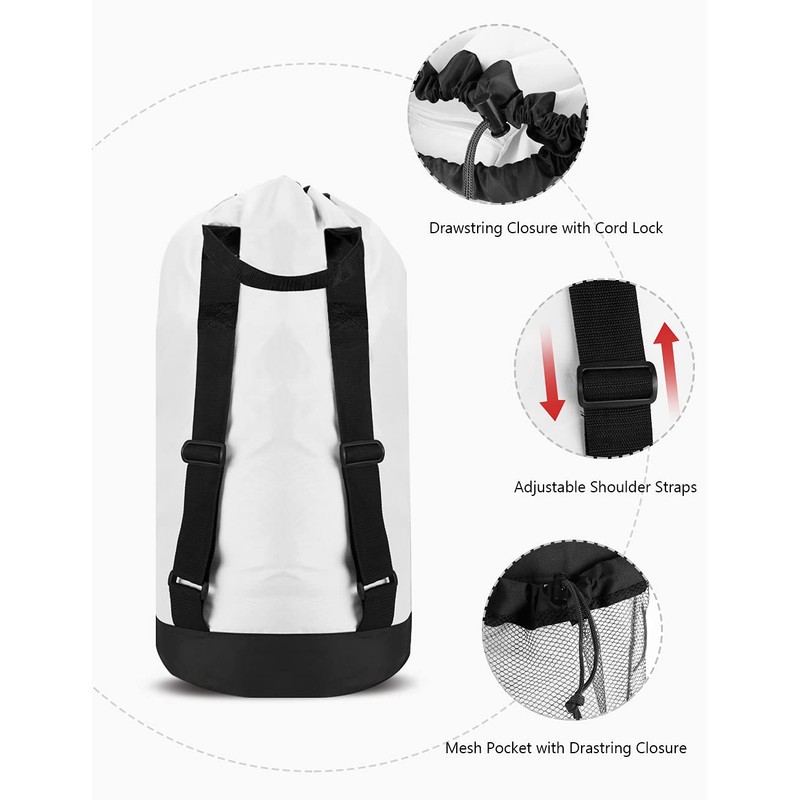 Dalykate Backpack Laundry Bag, Laundry Backpack with Shoulder Straps and