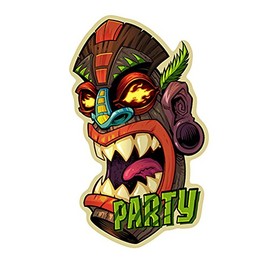 Party Tiki Guy [3 Pack] of Vinyl Decal Stickers | 5" | Indoor/Outdoor | Funny Decoration for Laptop, Car, Garage, Bedroom, Offices | SignMission